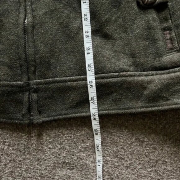 Woolrich Wool Blanket Lined Long Sleeve Full Zip Barn Over Coat Green Mens Large - Picture 15 of 16